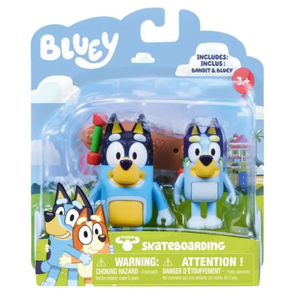 Bluey figurki 2-pak jazda na deskorolce