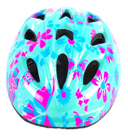 Kask rowerowy Volare niebieski w kwiaty 47-51cm