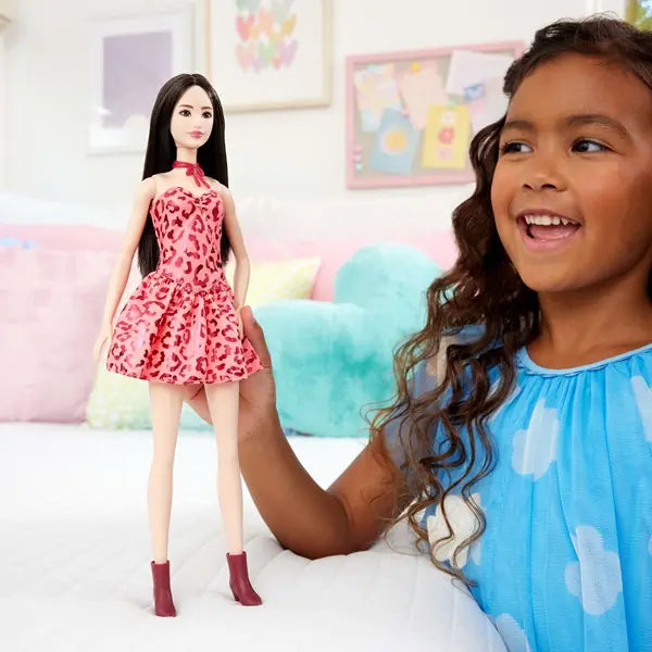 Barbie lalka Fashionistas w sukience w cętki