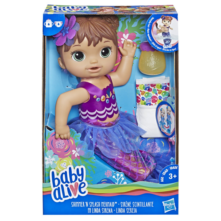 BABY ALIVE lalka błysz.syrenka brunetka E3691