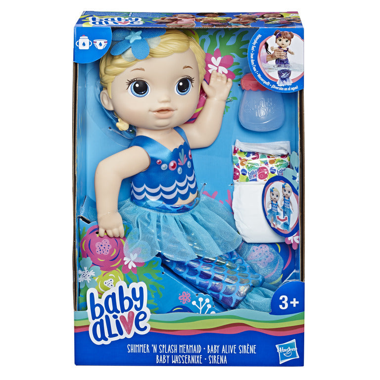 BABY ALIVE lalka błyszcz.syrenka blond E3693