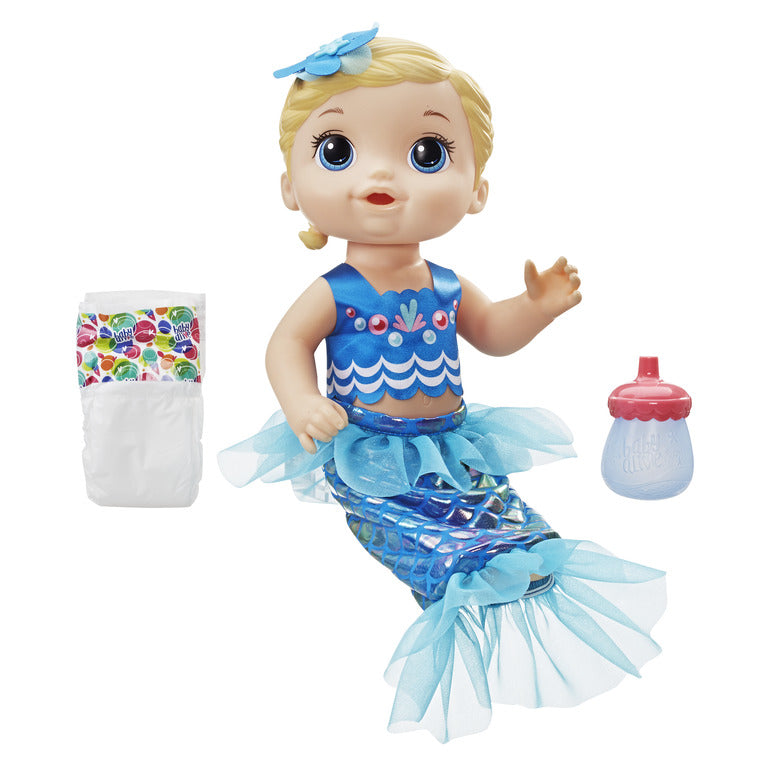 BABY ALIVE lalka błyszcz.syrenka blond E3693
