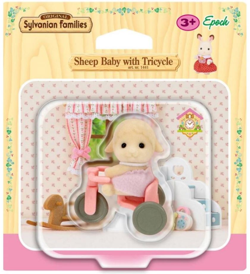 SYLVANIAN Baby owieczka z rowerkiem 04561