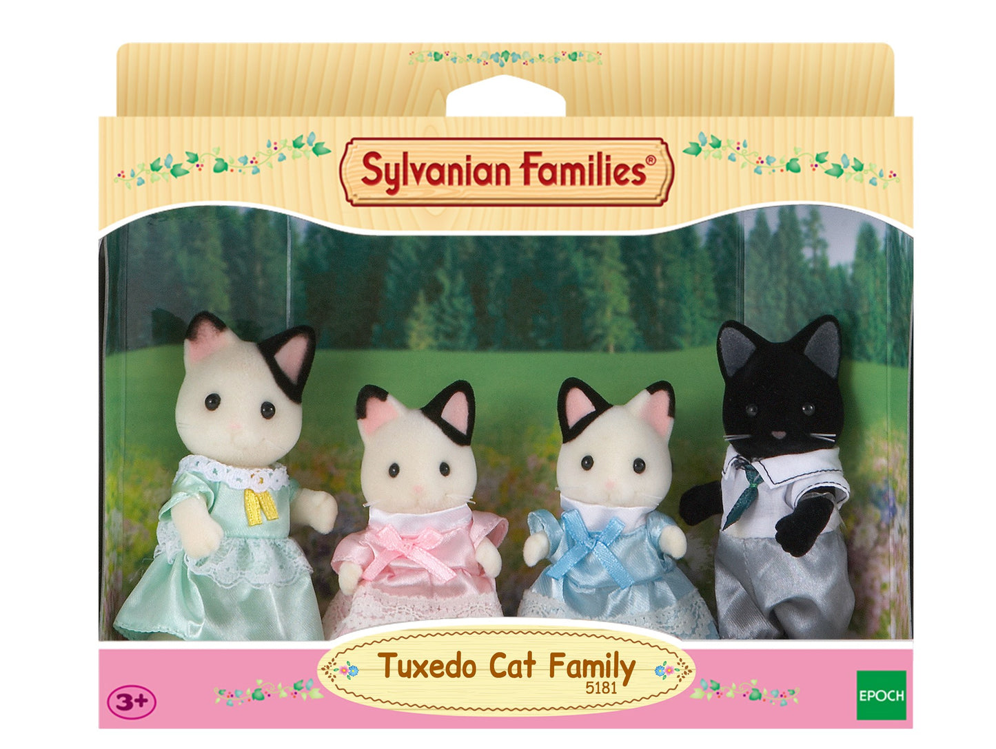 SYLVANIAN Rodzina kotków z czarnym uszkiem 05181
