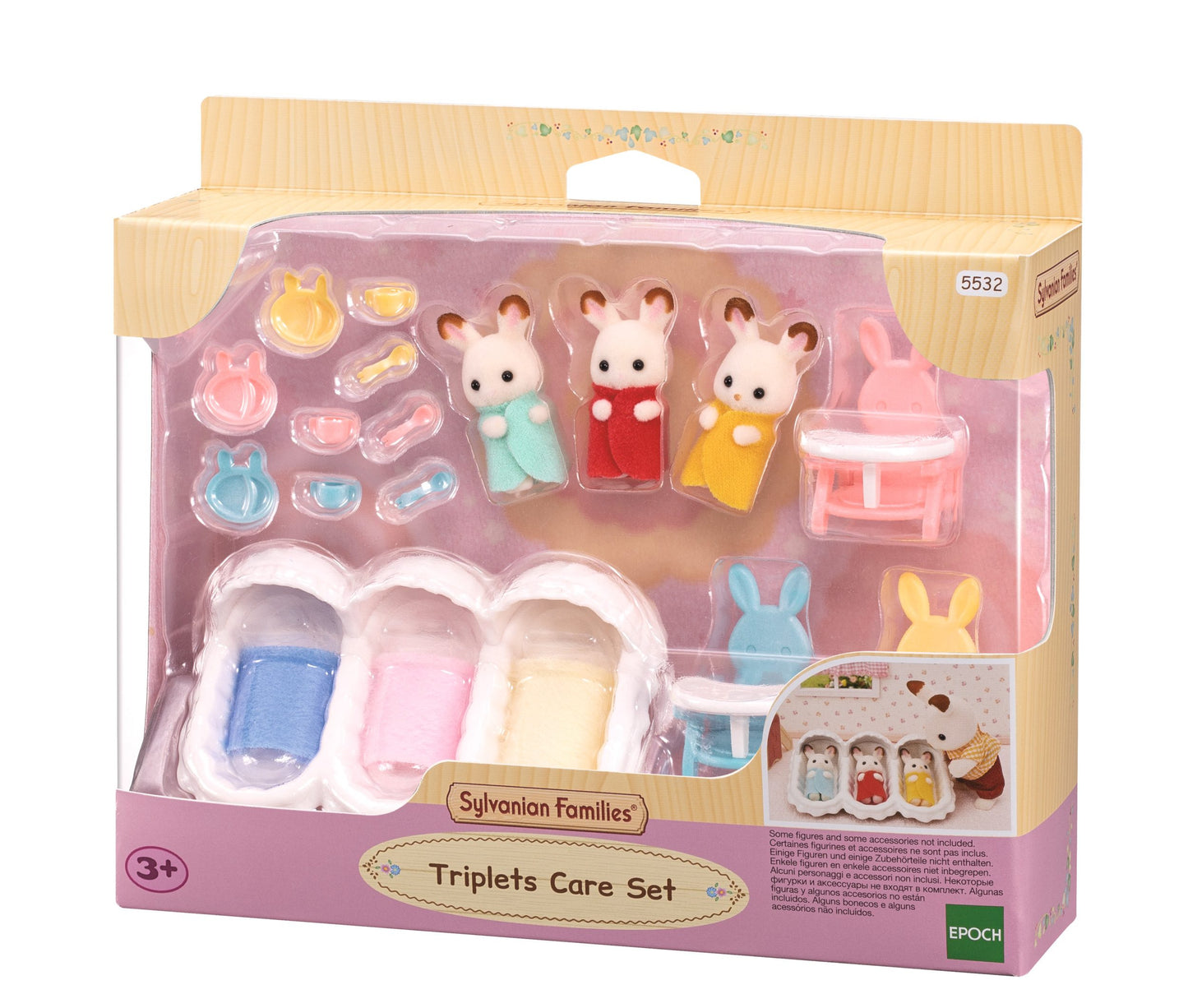 Sylvanian trojaczki króliczków z czekoladowymi uszami