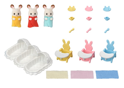 Sylvanian trojaczki króliczków z czekoladowymi uszami