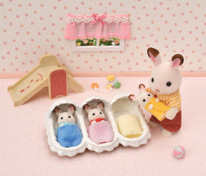 Sylvanian trojaczki króliczków z czekoladowymi uszami