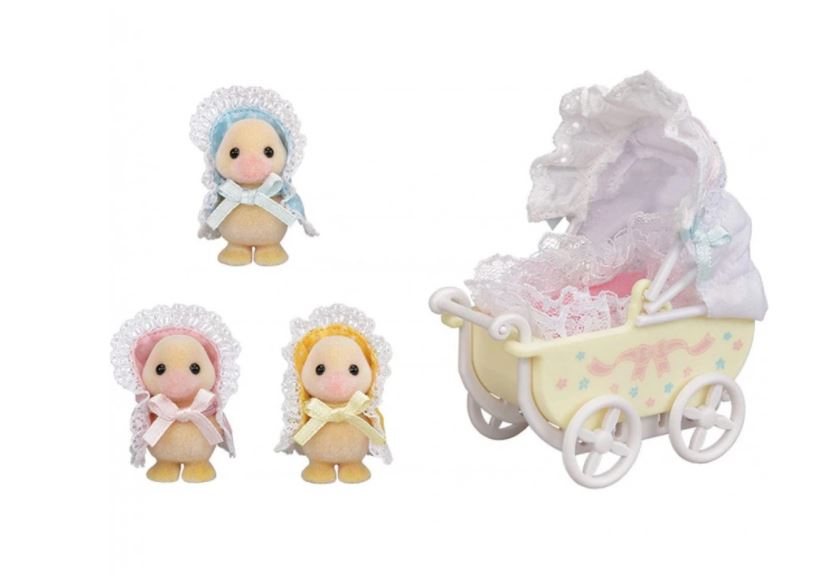SYLVANIAN kaczuszki 3szt + wózek 05601