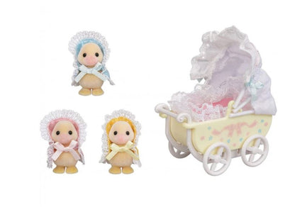 SYLVANIAN kaczuszki 3szt + wózek 05601
