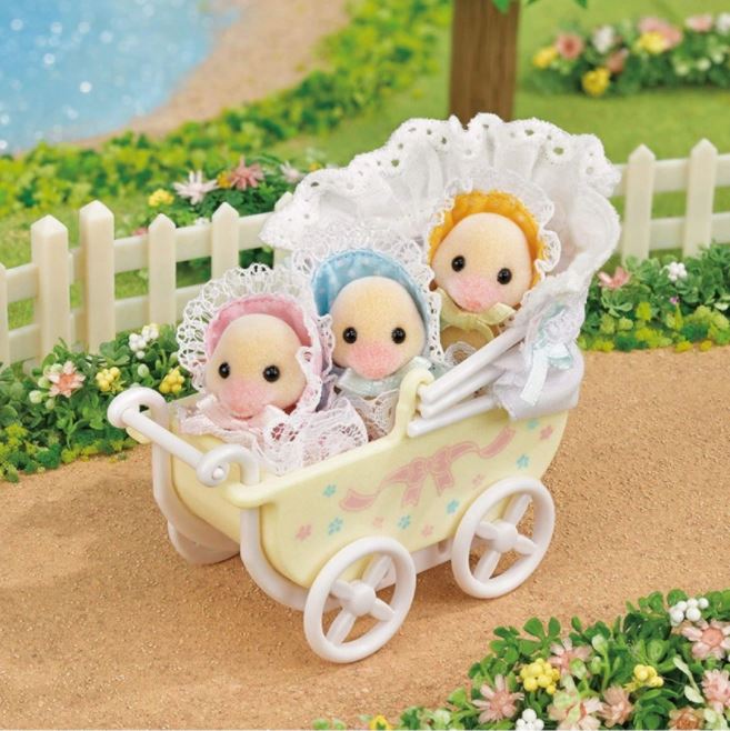 SYLVANIAN kaczuszki 3szt + wózek 05601