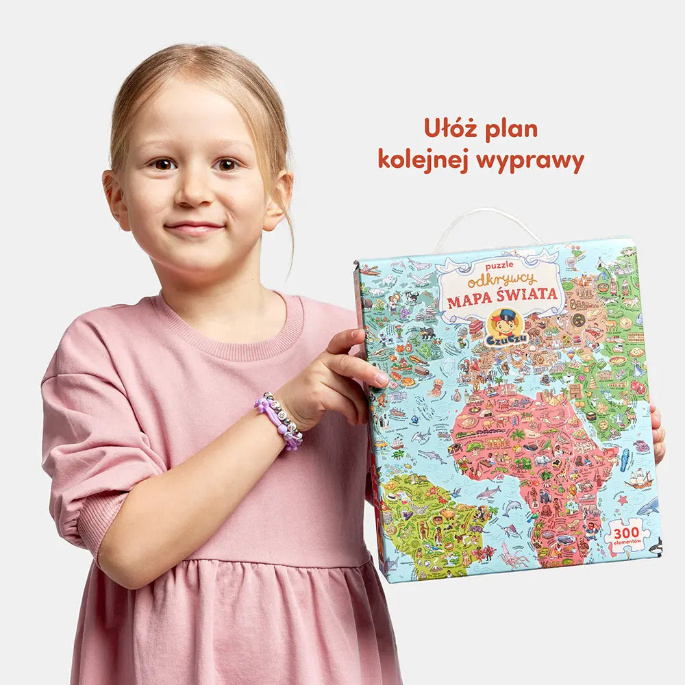 Puzzle odkrywcy mapa świata 7+