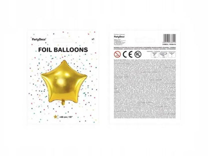 Balon foliowy gwiazda złoty 48 cm