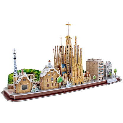 Cubic fun puzzle 3d city line barcelona