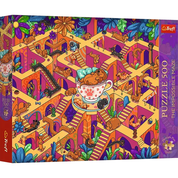 PUZZLE 500 PremPlus Maze Wesołe jamniki 37630