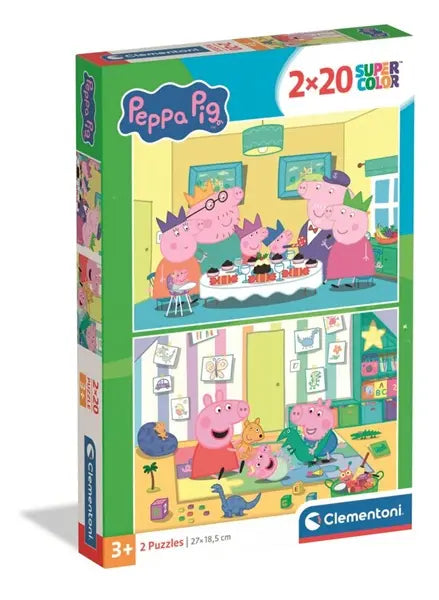 Puzzle 2x20 SuperKolor Świnka Peppa