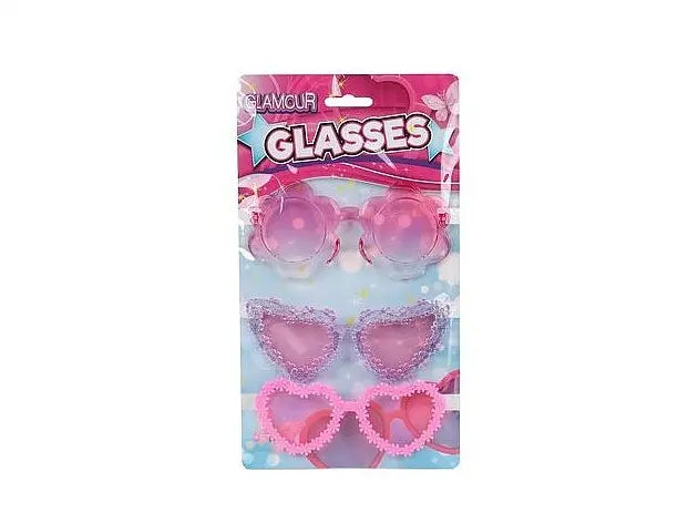 Okulary różowe 3 szt. glamour