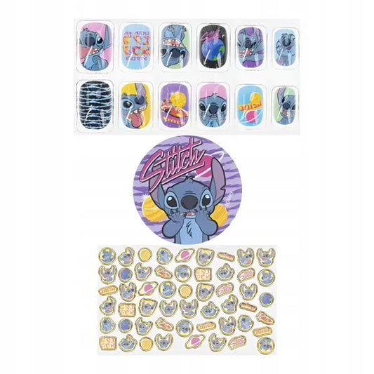 Stitch zestaw do paznokci ze stickerami