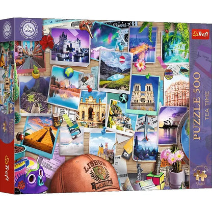 Puzzle 500 elementów Premium Plus Quality Tea Time: Wspomnienia z podróży