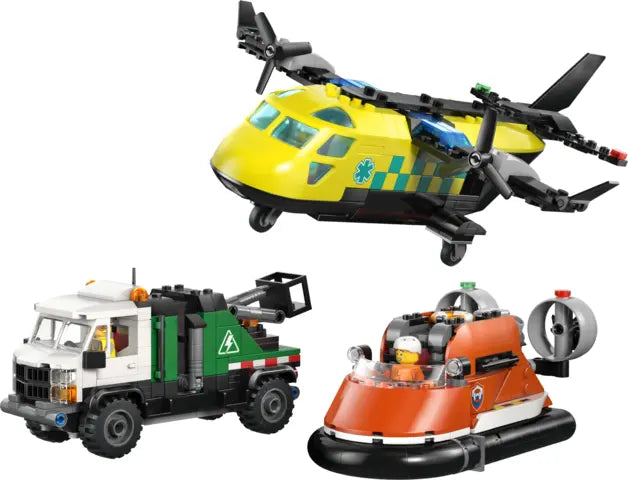Lego City - Zestaw z samolotem, ciężarówką serwisową i poduszkowcem
