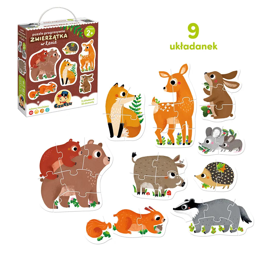 CzuCzu Puzzle Progresywne Zwierzątka w lesie 2+