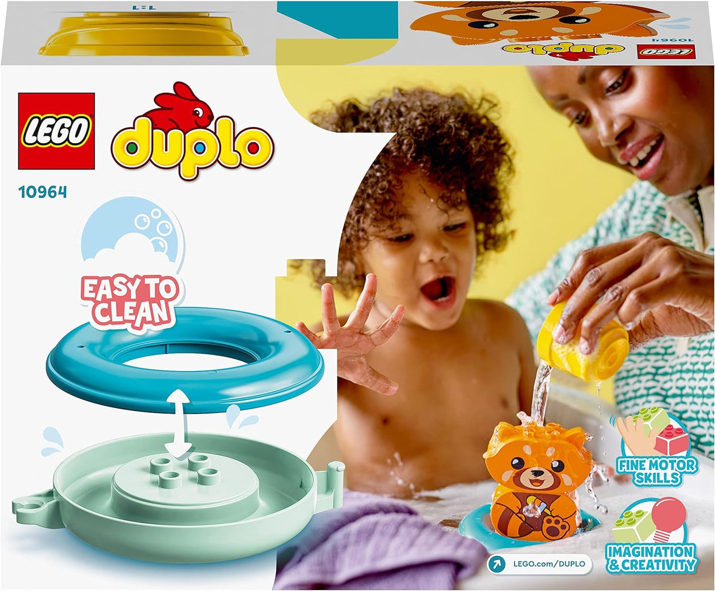 Lego duplo duplo zabawa w kąpieli: pływająca czerwona panda