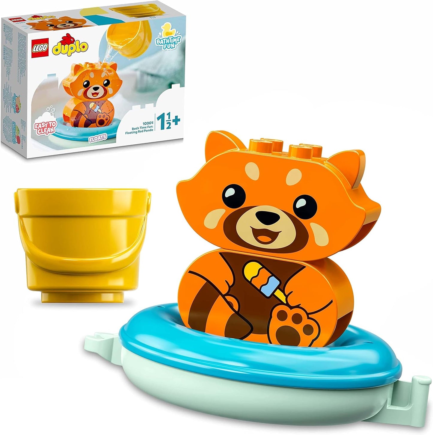 Lego duplo duplo zabawa w kąpieli: pływająca czerwona panda