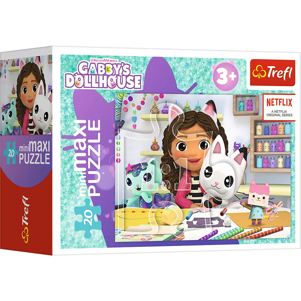 Puzzle minimaxi 20 elementów kolorowy dzień gabby
