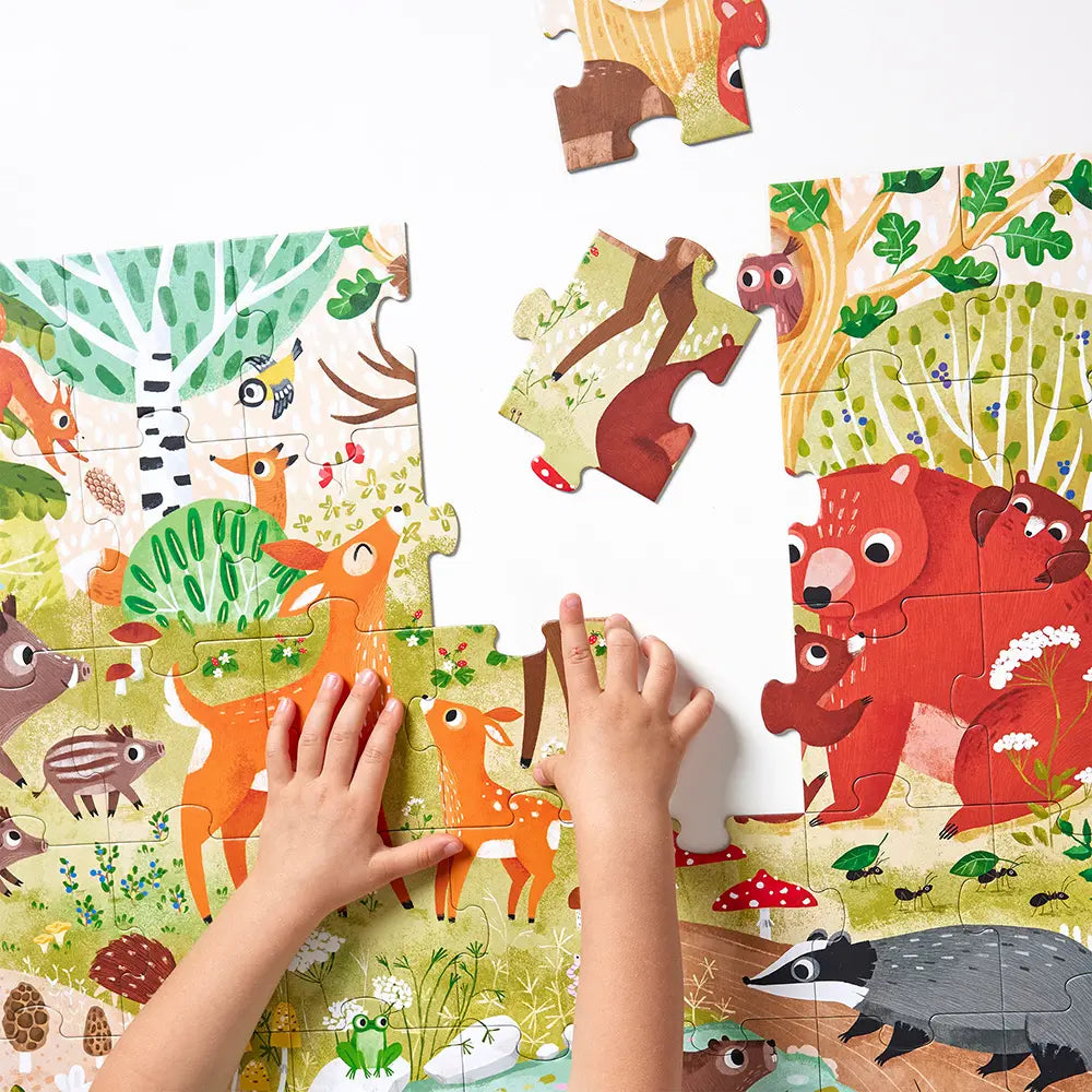 Dzikie puzzle las 3+