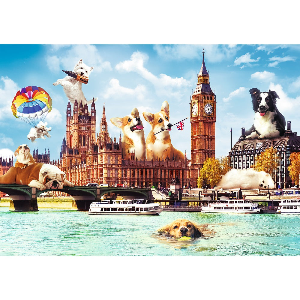 PUZZLE 1000 Funny Cities Psy w Londynie 10596