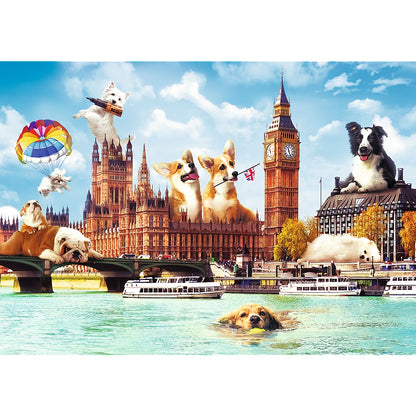 PUZZLE 1000 Funny Cities Psy w Londynie 10596