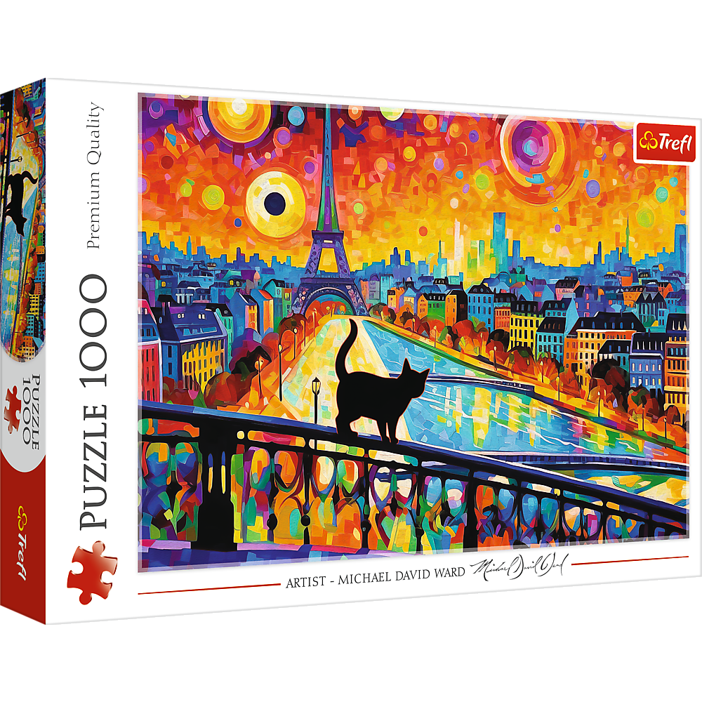 Puzzle 1000 elementów kot w paryżu