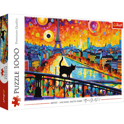 Puzzle 1000 elementów kot w paryżu
