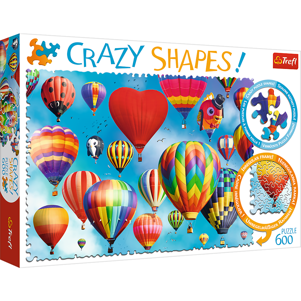 Puzzle 600 elementów Crazy Shapes Kolorowe balony