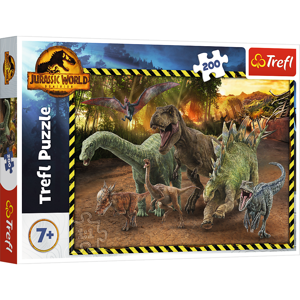 Puzzle 200 elementów Dinozaury z Parku Jurajskiego