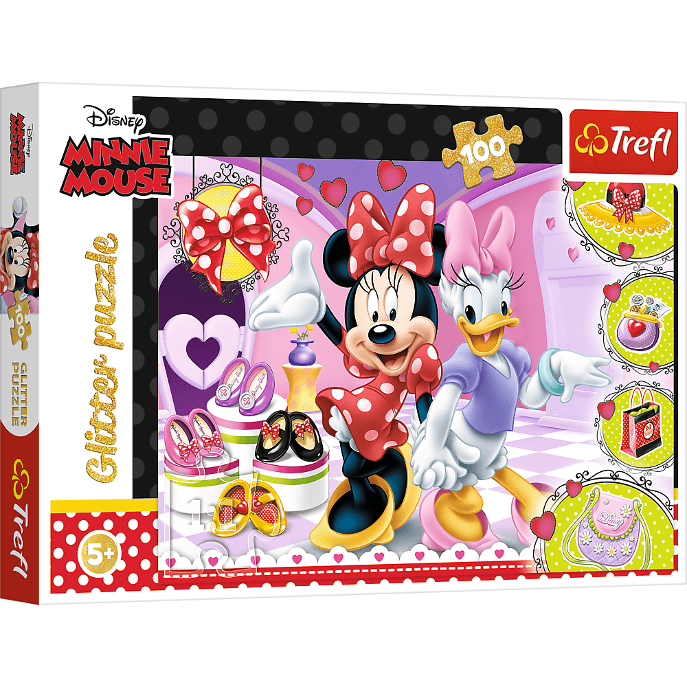 Puzzle 100 glitter minnie i błyskotki