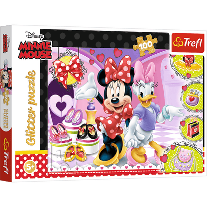 Puzzle 100 glitter minnie i błyskotki