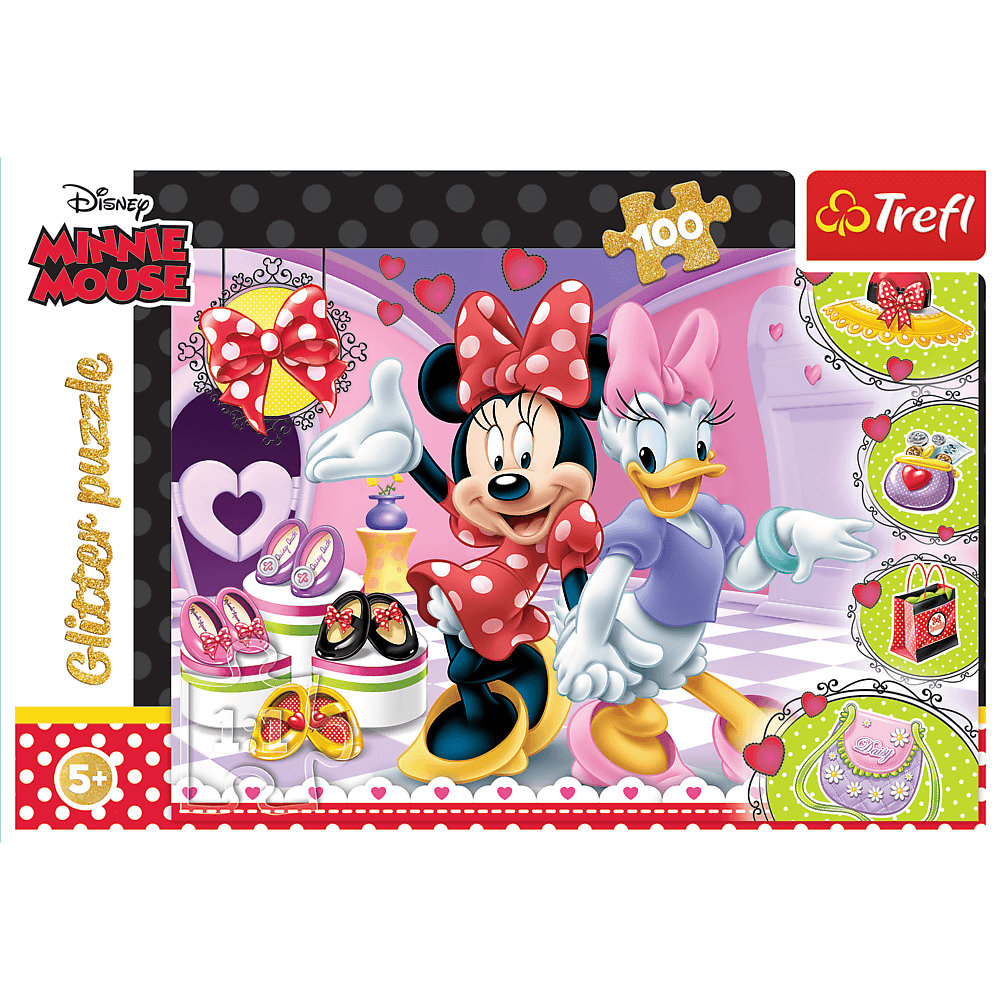 Puzzle 100 glitter minnie i błyskotki