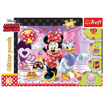 Puzzle 100 glitter minnie i błyskotki