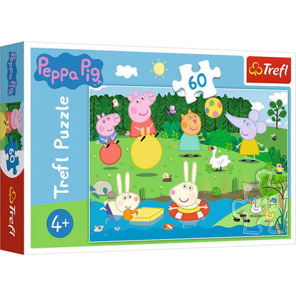 Świnka peppa puzzle 60 wakacyjna zabawa świnka peppa