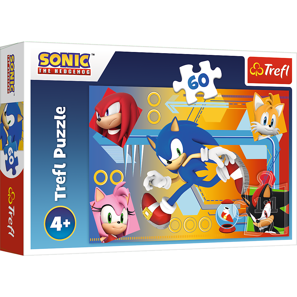 Puzzle 60 elementów sonic w akcji