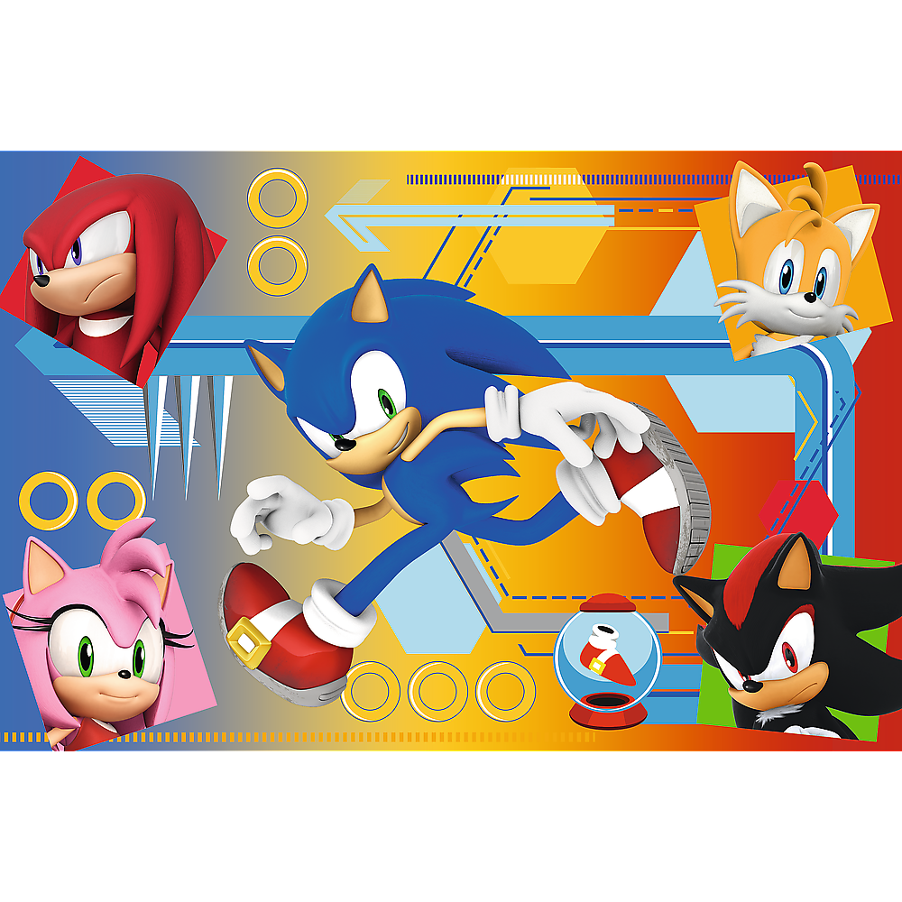 Puzzle 60 elementów sonic w akcji