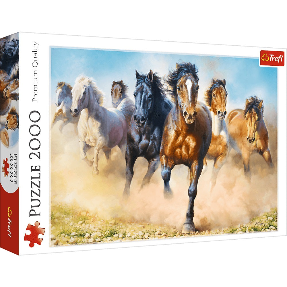PUZZLE 2000 Galopujące stado koni 27098
