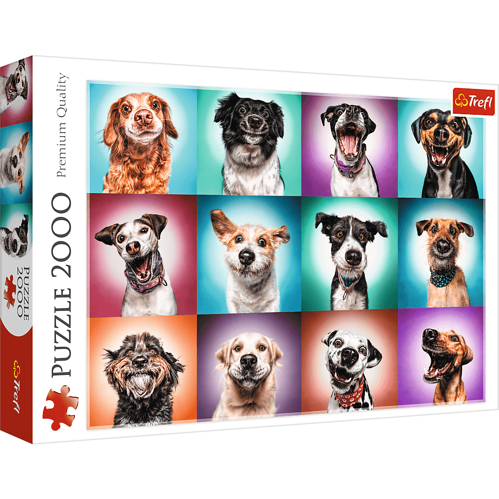 PUZZLE 2000 Zabawne psie portrety 27119