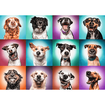 PUZZLE 2000 Zabawne psie portrety 27119
