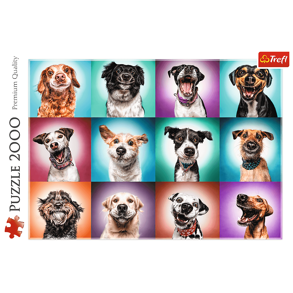 PUZZLE 2000 Zabawne psie portrety 27119