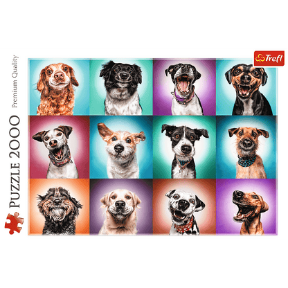 PUZZLE 2000 Zabawne psie portrety 27119