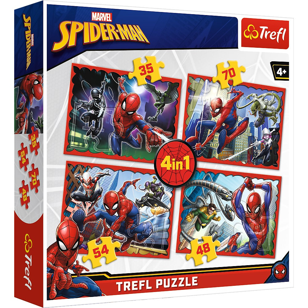 PUZZLE 4w1 W sieci Spidermana/ Marvel 34293