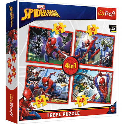 PUZZLE 4w1 W sieci Spidermana/ Marvel 34293