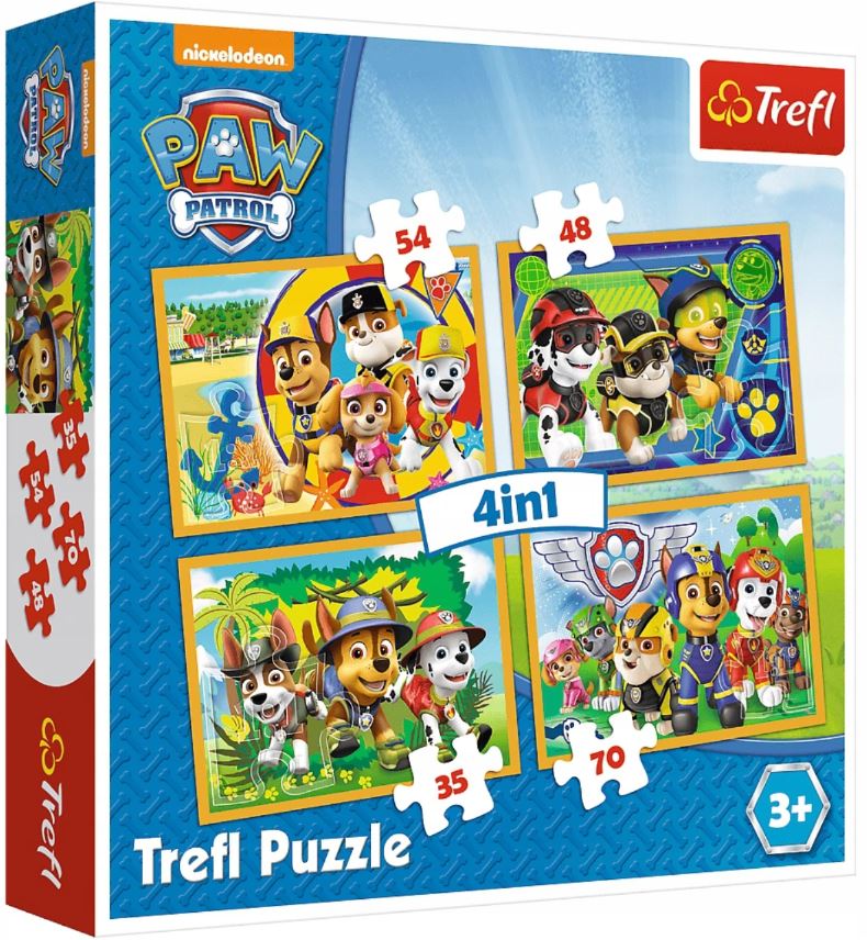 PUZZLE 4w1 Zawsze na czas / Psi Patrol 34307