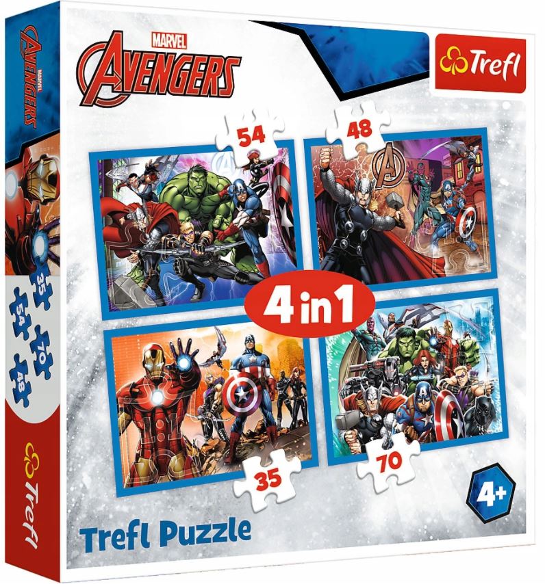 PUZZLE 4w1 Nieustraszeni Avengersi/Marvel 34310